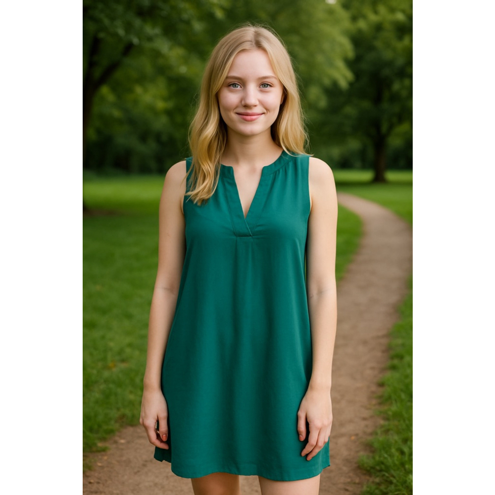 Women's H&M Teal Sleeveless V-Neck Mini Dress US 4
